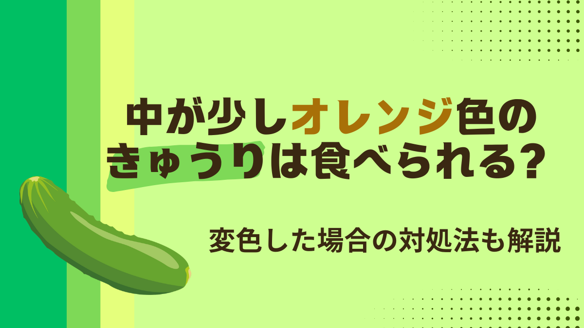 きゅうりの中が少しオレンジでも食べられる？変色した場合の対処法を解説