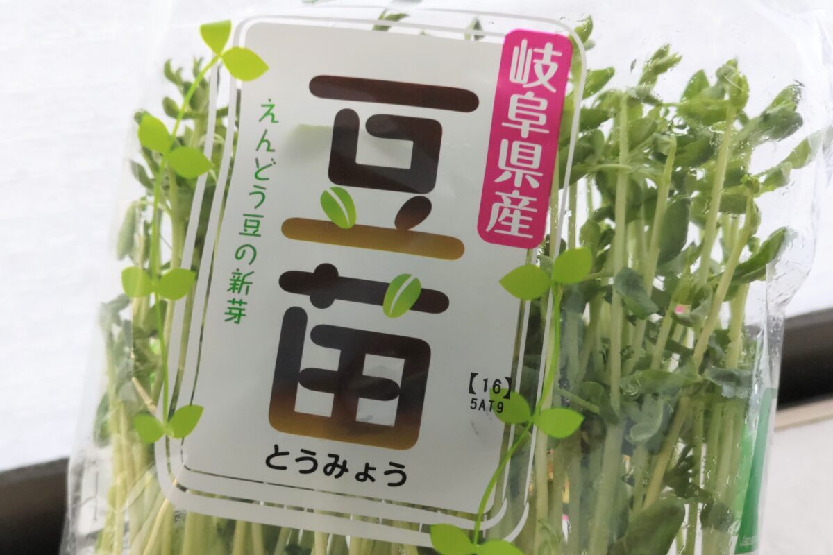 パッケージに入った岐阜県産の豆苗の画像