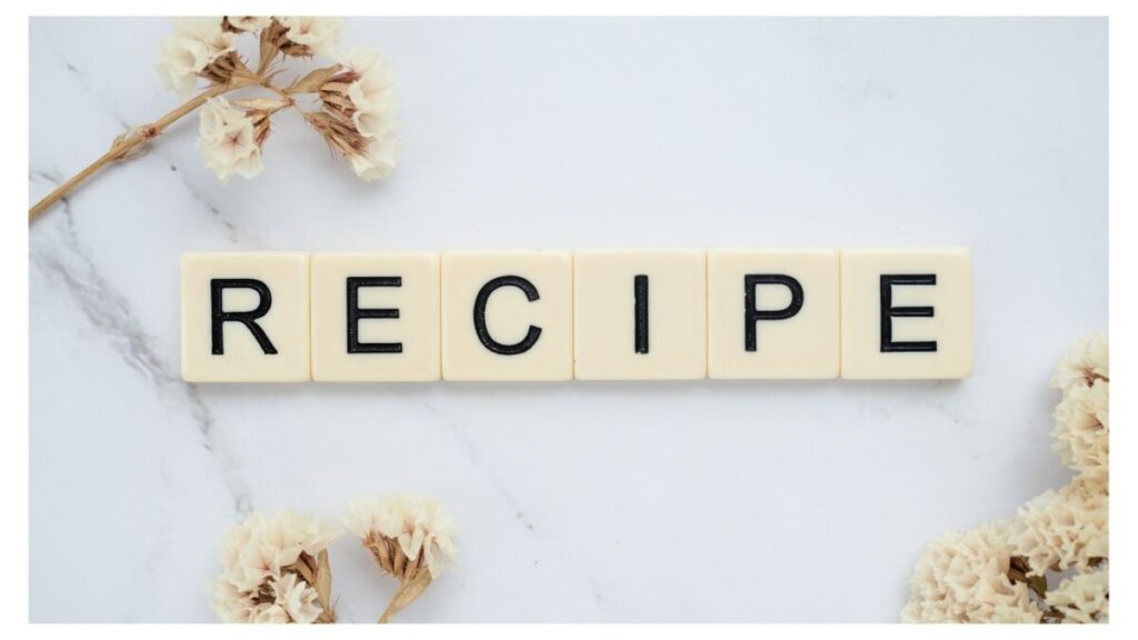 「RECIPE」と書かれたブロックの画像